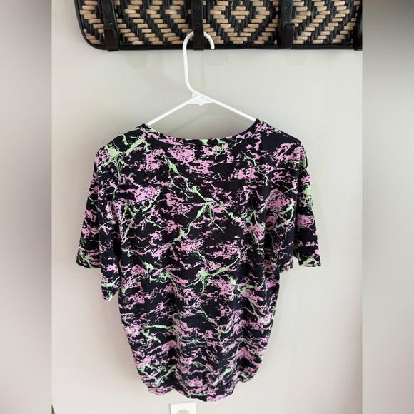 Love Moschino Paint Splatter Tee Shirt Dress - Black/Green/Purple - US Size 2 - Picture 3 of 10